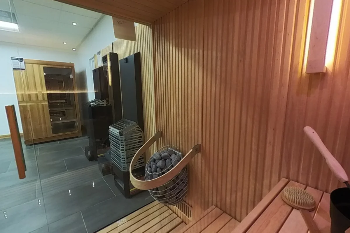 The Libera heater is beside the glass front.