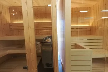 Sauna showroom 360° photo, wood-fired display