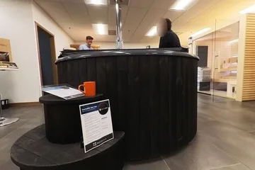 Sauna showroom 360° photo, hot tub exterior
