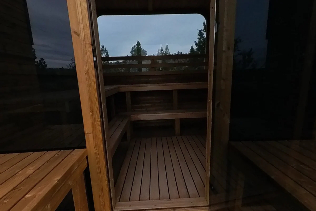 The Square #40 porch sits outside the glass front.